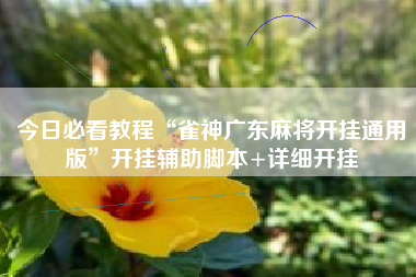 今日必看教程“雀神广东麻将开挂通用版”开挂辅助脚本+详细开挂