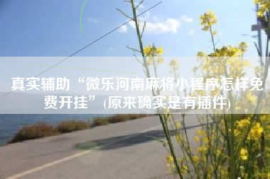 真实辅助“微乐河南麻将小程序怎样免费开挂”(原来确实是有插件)