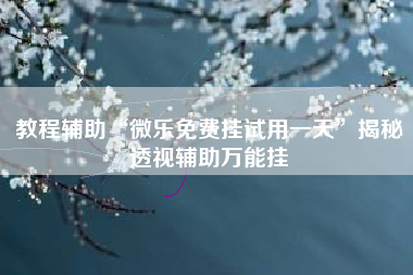 教程辅助“微乐免费挂试用一天	”揭秘透视辅助万能挂