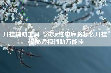 开挂辅助工具“微乐红中麻将怎么开挂	”揭秘透视辅助万能挂