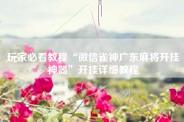 玩家必看教程“微信雀神广东麻将开挂神器”开挂详细教程