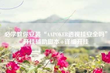 必学教你安装“AAPOKER透视挂安全吗	”开挂辅助脚本+详细开挂