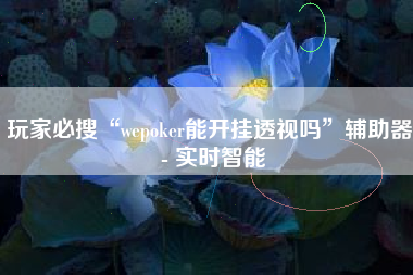 玩家必搜“wepoker能开挂透视吗”辅助器 - 实时智能