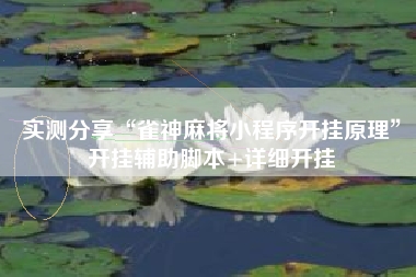 实测分享“雀神麻将小程序开挂原理”开挂辅助脚本+详细开挂