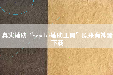 真实辅助“wepoker辅助工具”原来有神器下载