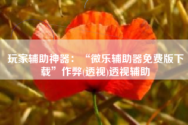 玩家辅助神器：“微乐辅助器免费版下载”作弊(透视)透视辅助