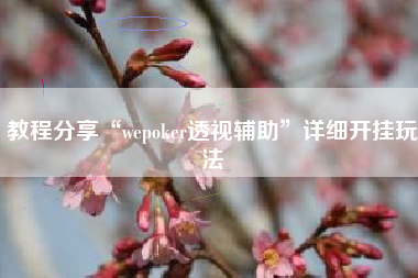 教程分享“wepoker透视辅助”详细开挂玩法