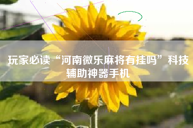 玩家必读“河南微乐麻将有挂吗”科技辅助神器手机