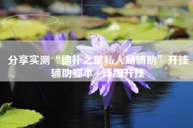 分享实测“德扑之星私人局辅助	”开挂辅助脚本+详细开挂