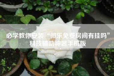 必学教你安装“微乐免费房间有挂吗”科技辅助神器手机版