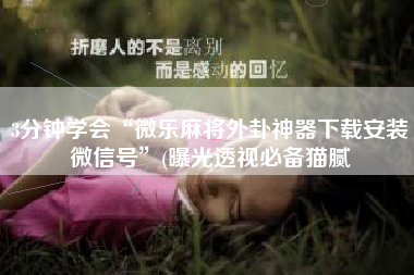 3分钟学会“微乐麻将外卦神器下载安装微信号”(曝光透视必备猫腻