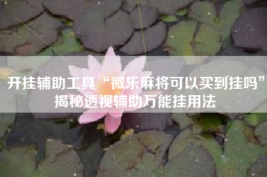 开挂辅助工具“微乐麻将可以买到挂吗”揭秘透视辅助万能挂用法