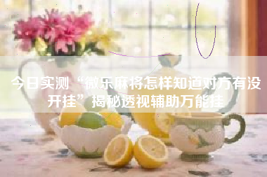 今日实测“微乐麻将怎样知道对方有没开挂	”揭秘透视辅助万能挂