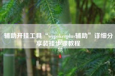 辅助开挂工具“wepokerplus辅助”详细分享装挂步骤教程