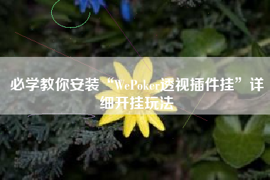必学教你安装“WePoker透视插件挂	”详细开挂玩法