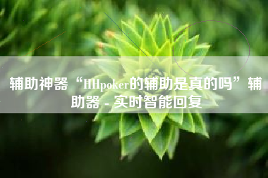 辅助神器“HHpoker的辅助是真的吗	”辅助器 - 实时智能回复