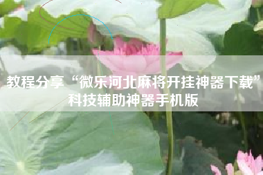 教程分享“微乐河北麻将开挂神器下载	”科技辅助神器手机版