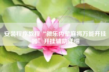 安装程序教程“微乐内蒙麻将万能开挂器	”开挂辅助详细