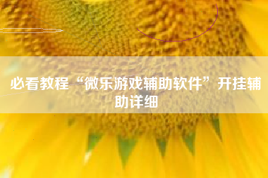 必看教程“微乐游戏辅助软件”开挂辅助详细