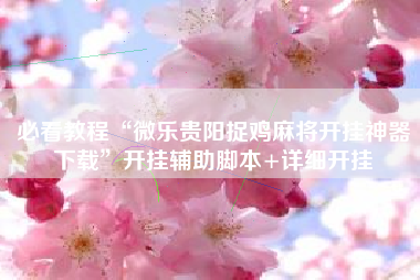 必看教程“微乐贵阳捉鸡麻将开挂神器下载”开挂辅助脚本+详细开挂