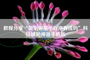 教程分享“微乐保皇小程序有挂吗”科技辅助神器手机版