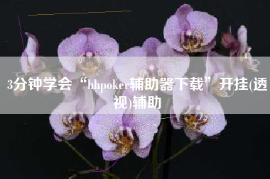 3分钟学会“hhpoker辅助器下载”开挂(透视)辅助