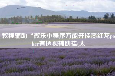 教程辅助“微乐小程序万能开挂器红龙poker有透视辅助挂(太