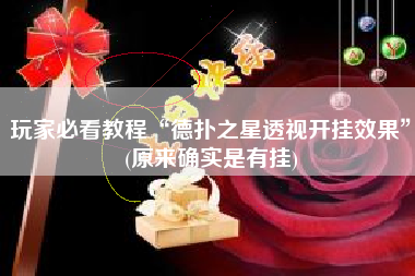 玩家必看教程“德扑之星透视开挂效果	”(原来确实是有挂)