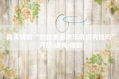 真实辅助“微信里面微乐麻将有挂吗”开挂(透视)辅助