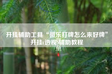 开挂辅助工具“微乐打牌怎么来好牌	”开挂(透视)辅助教程